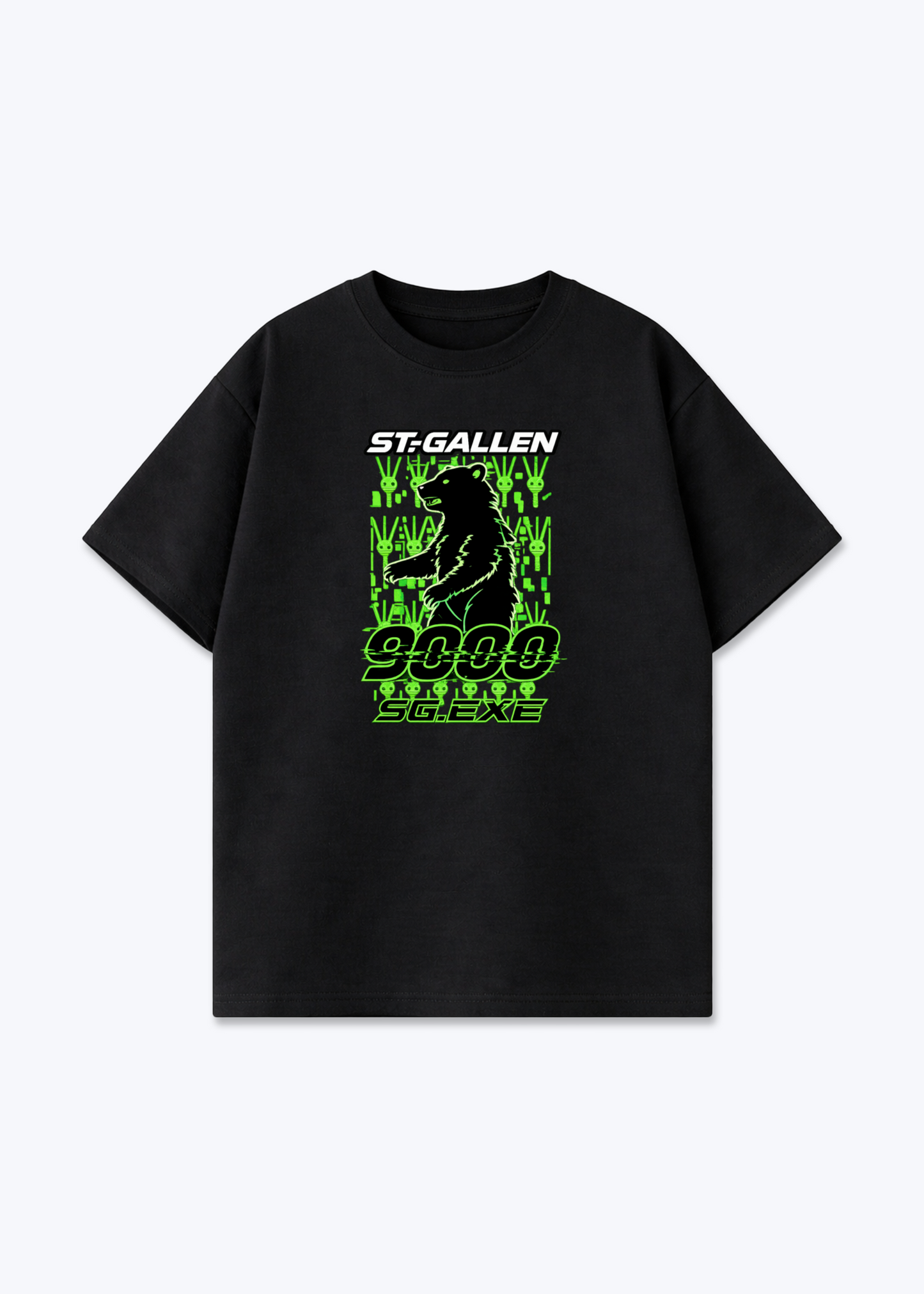  St.Gallen 9000 Neon Bear Tee - Black Front (Designed)