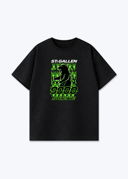  St.Gallen 9000 Neon Bear Tee - Black Front (Designed)