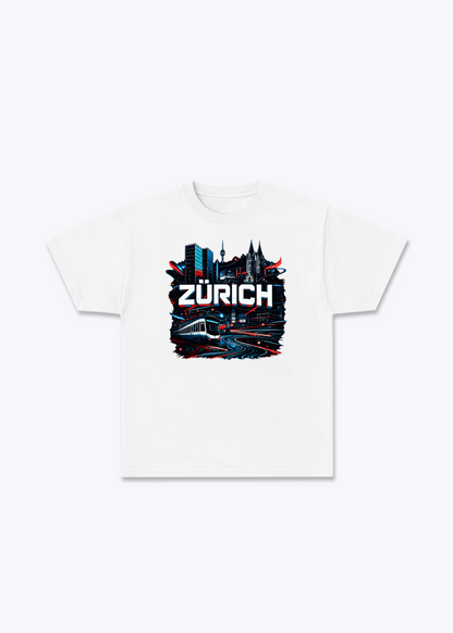 Zürich Urban City Tee - White Front (Designed)