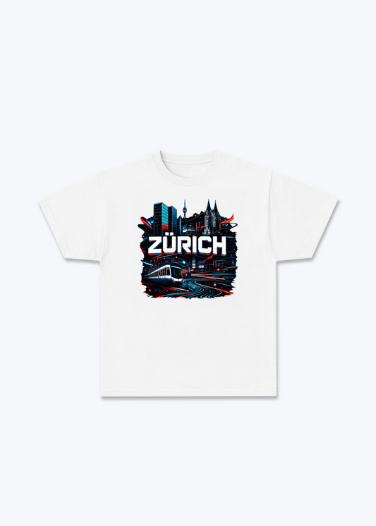 Zürich Urban City Tee - White Front (Designed)