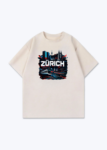 Zürich Urban City Tee - Beige Front (Designed)