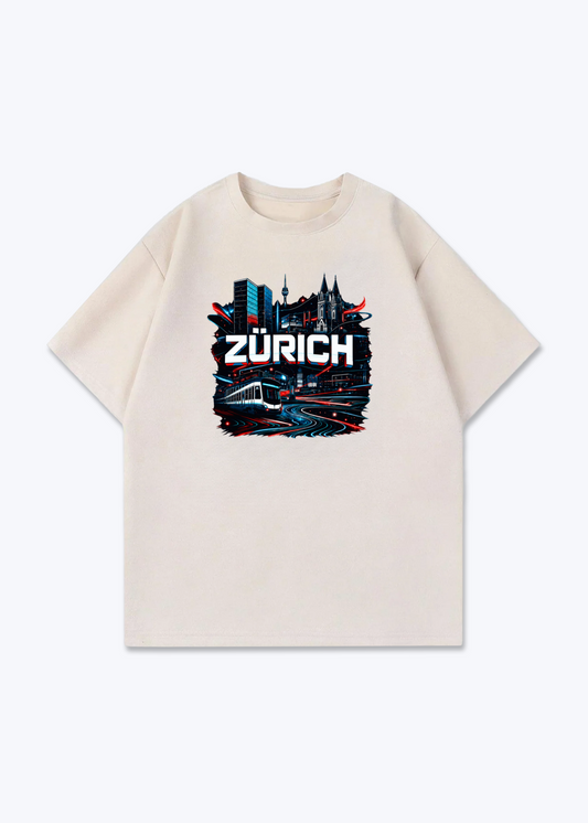 Zürich Urban City Tee - Beige Front (Designed)