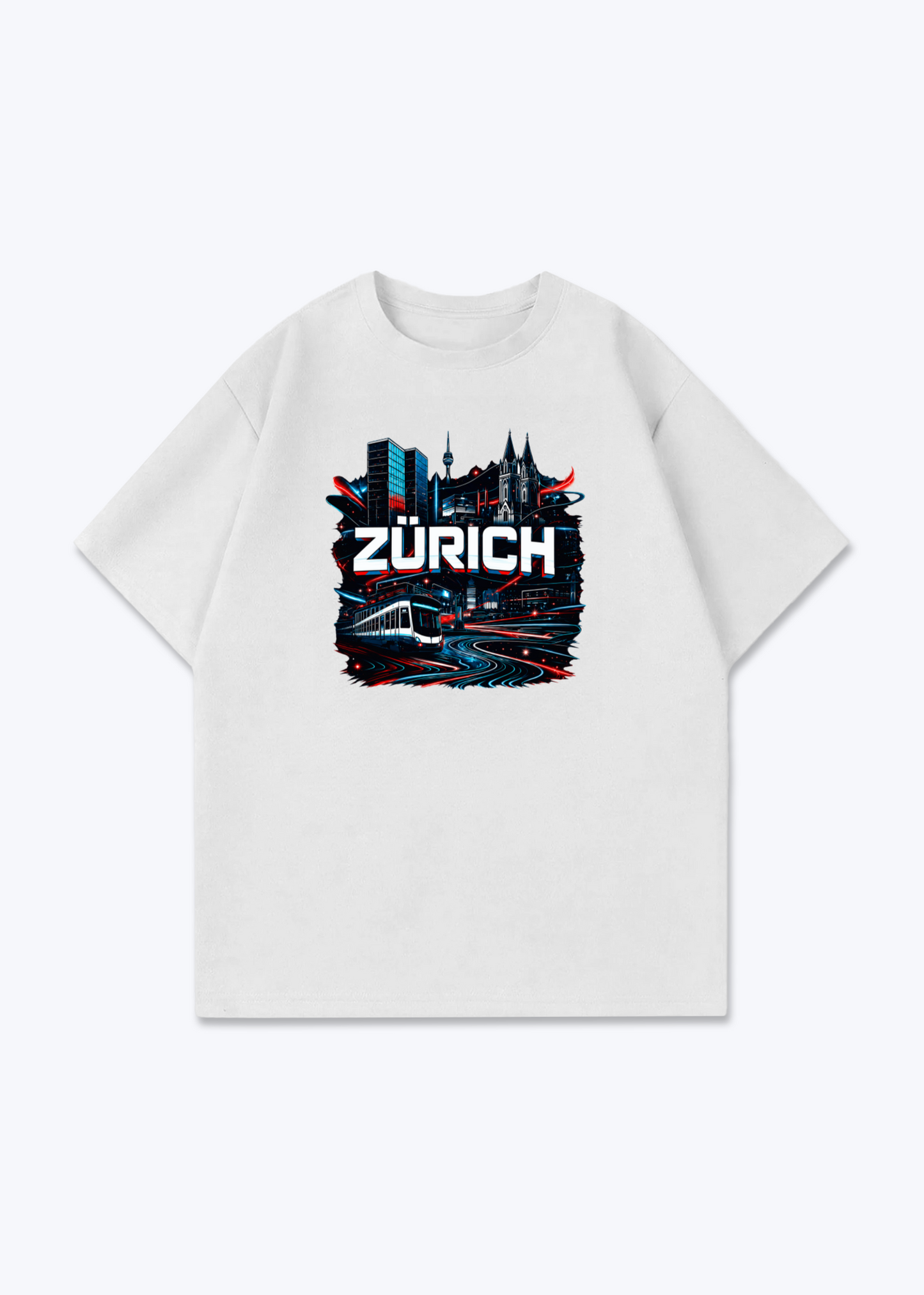 Zürich Urban City Tee - White Front (Designed)