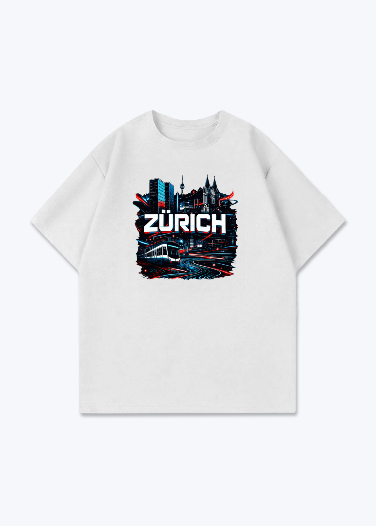 Zürich Urban City Tee - White Front (Designed)
