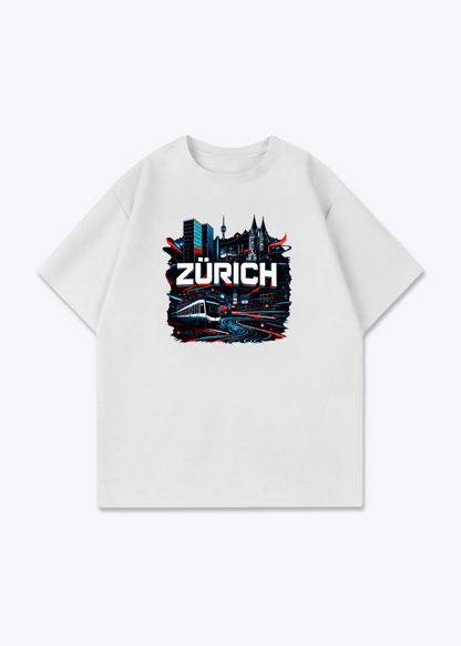 Zürich Urban City Tee - White Front (Designed)