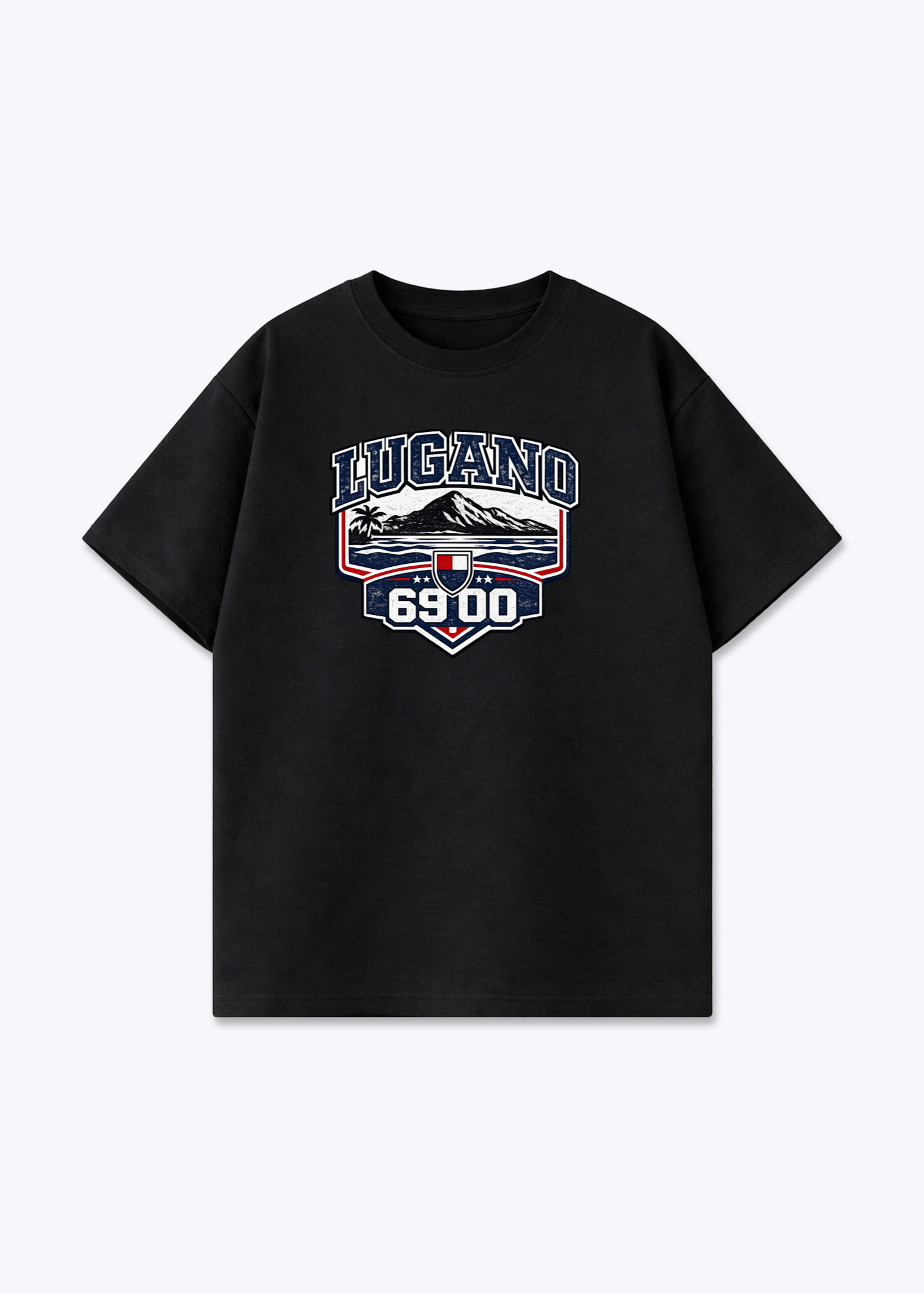 Tessin Lugano 6900 Tee - Black Front (Designed)