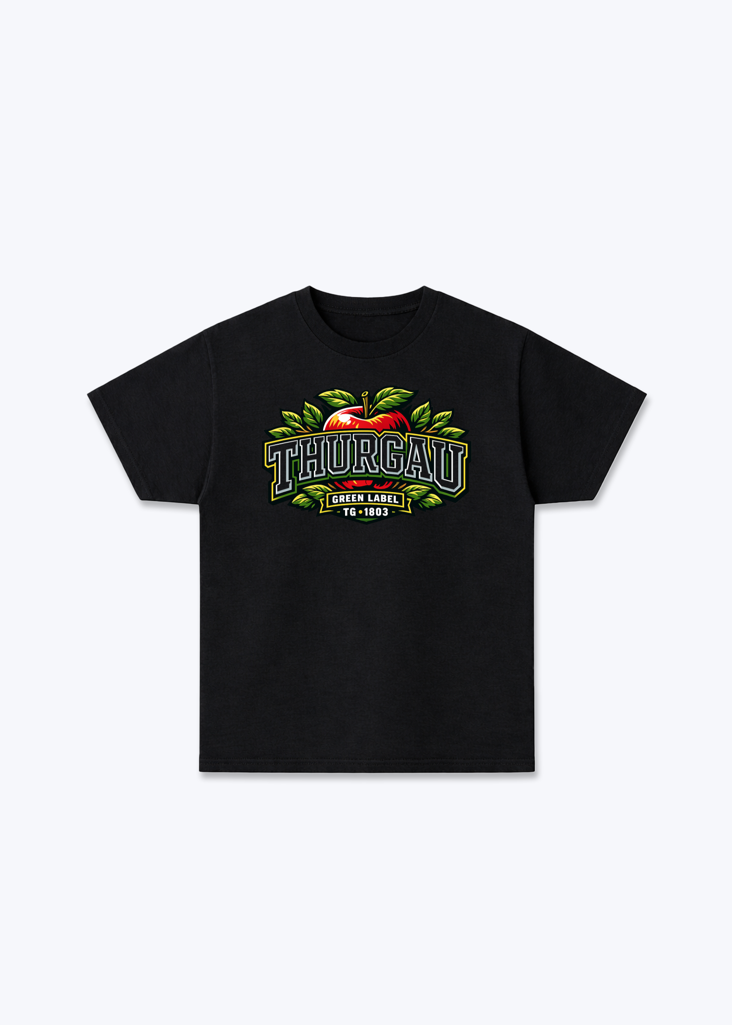 Thurgau Green Label Tee - Black Front (Designed)