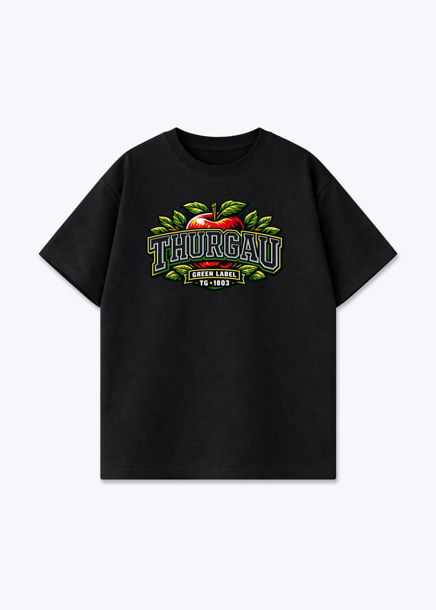 Thurgau Green Label Tee - Black Front (Designed)