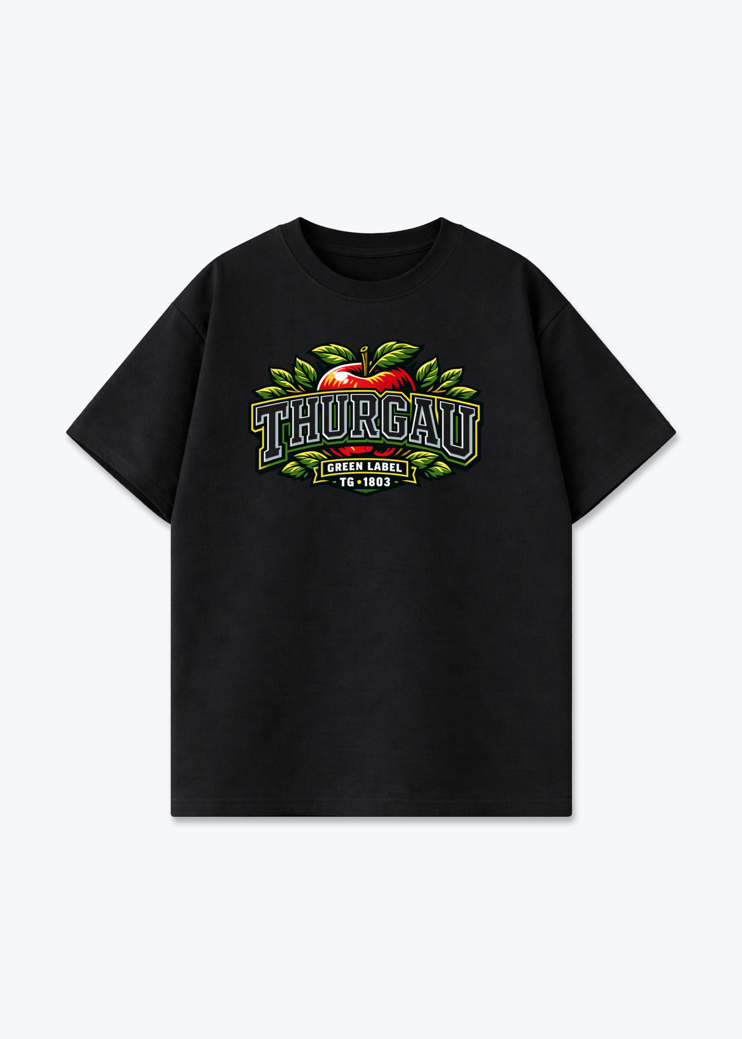 Thurgau Green Label Tee - Black Front (Designed)