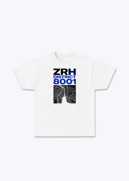 Zürich ZRH District Tee - White Front (Designed)