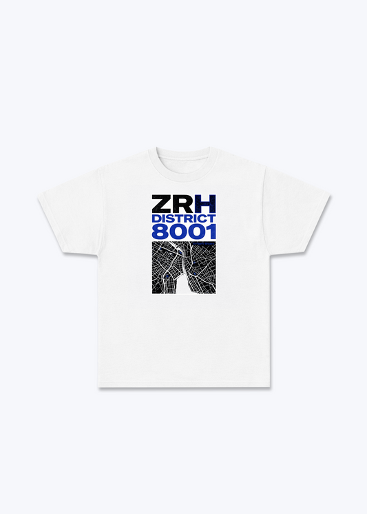 Zürich ZRH District Tee - White Front (Designed)