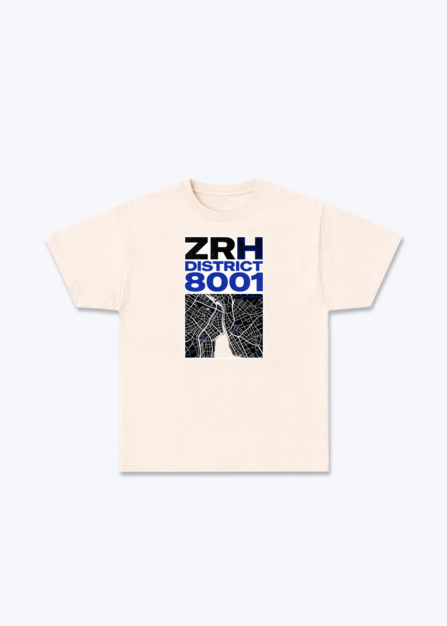 Zürich ZRH District Tee - Beige Front (Designed)
