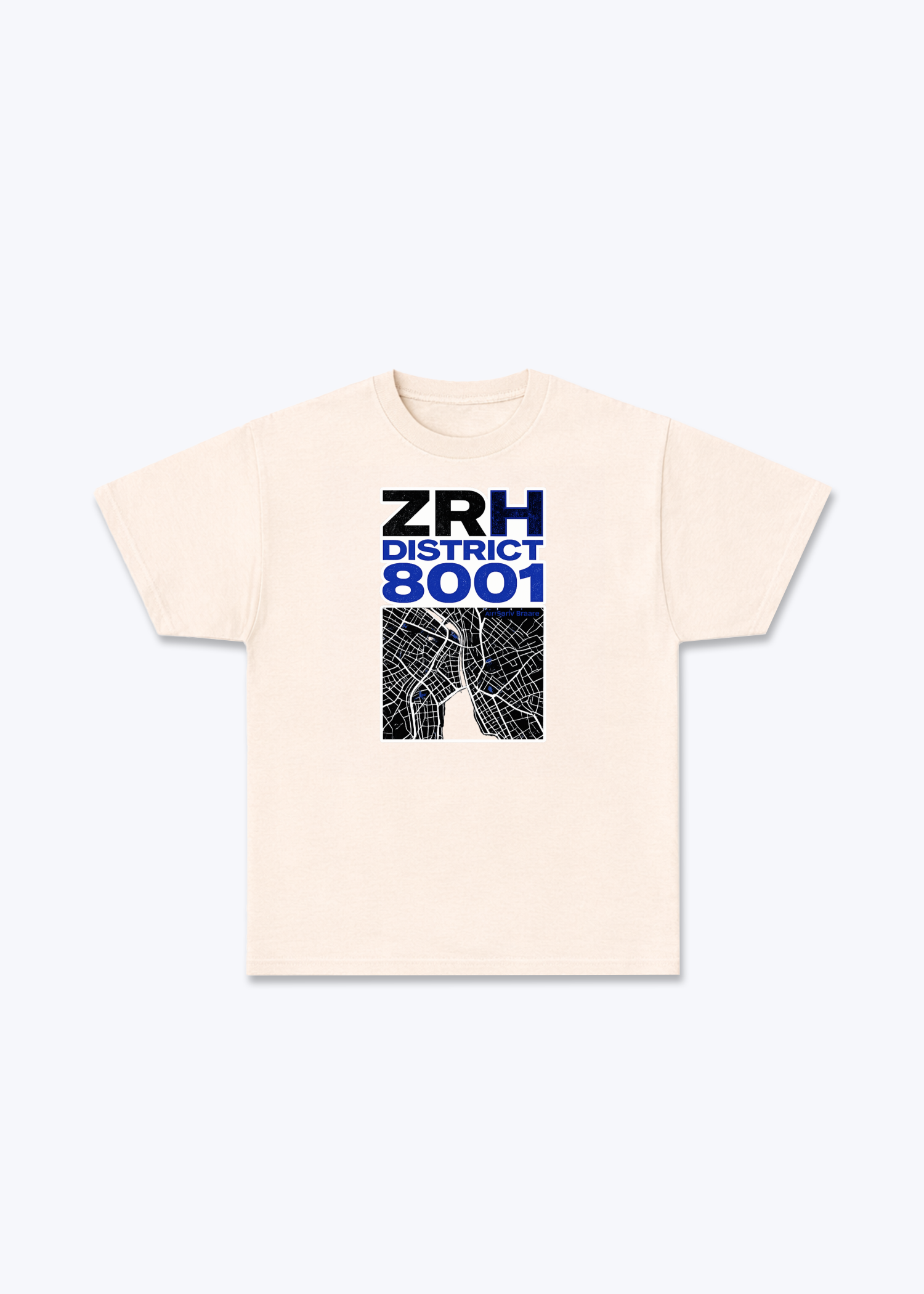 Zürich ZRH District Tee - Beige Front (Designed)