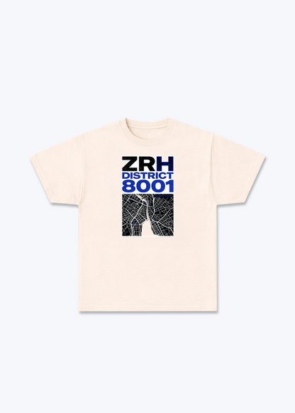 Zürich ZRH District Tee - Beige Front (Designed)