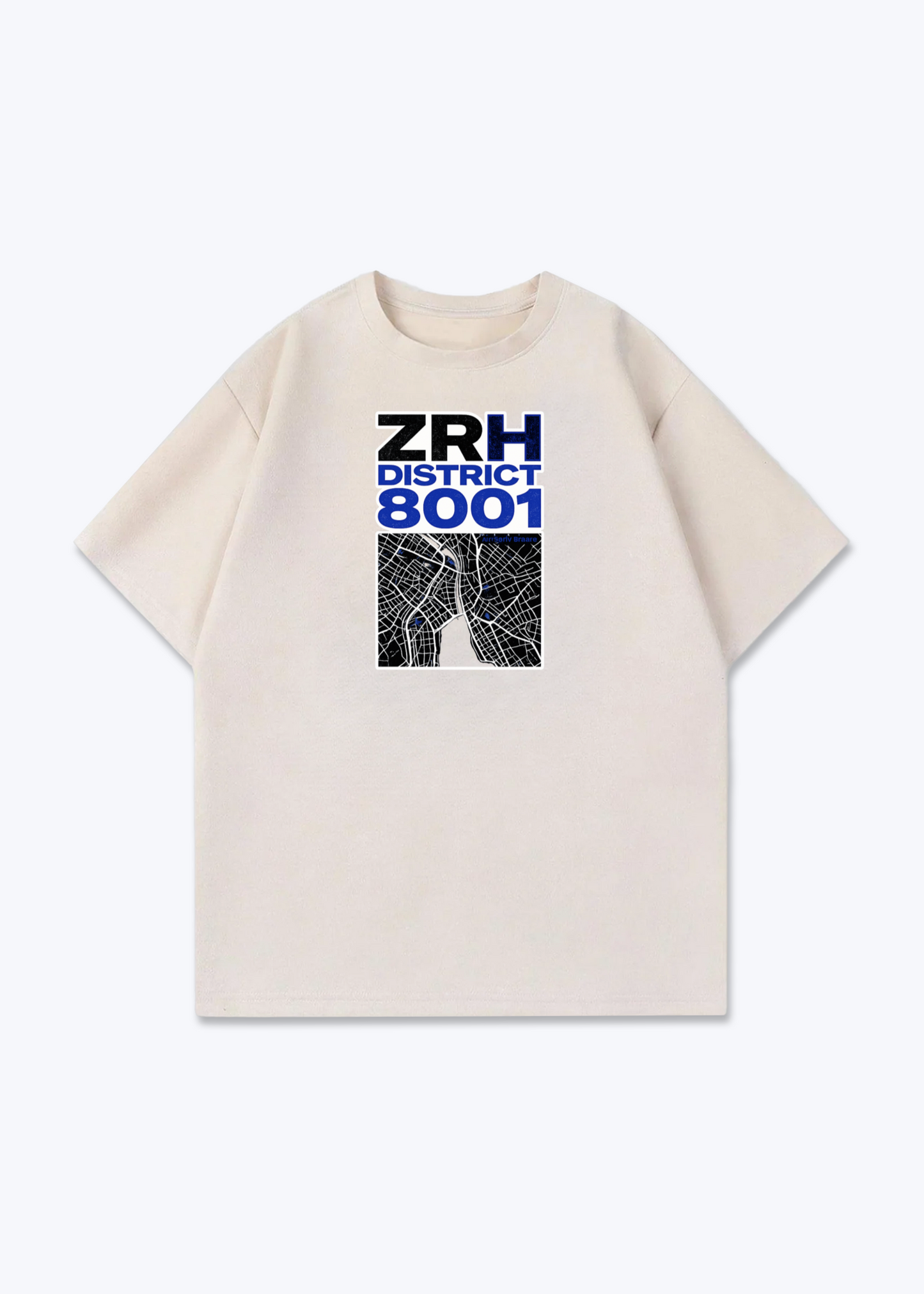 Zürich ZRH District Tee - Beige Front (Designed)