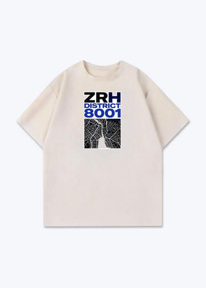 Zürich ZRH District Tee - Beige Front (Designed)