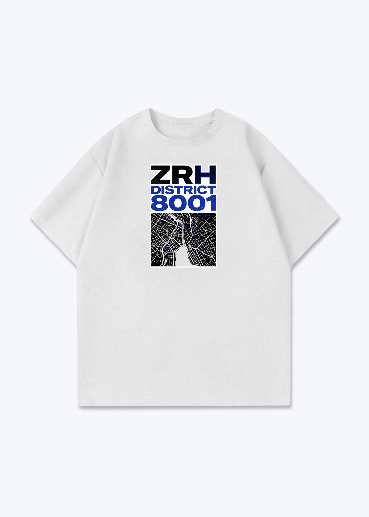 Zürich ZRH District Tee - White Front (Designed)