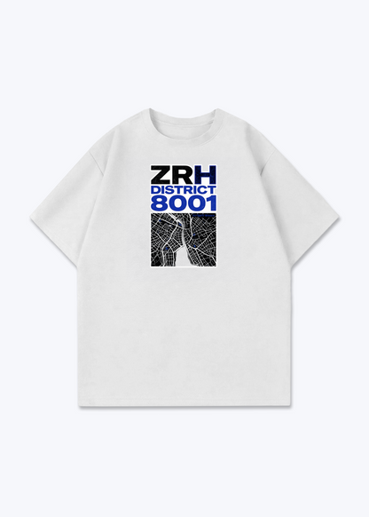 Zürich ZRH District Tee - White Front (Designed)