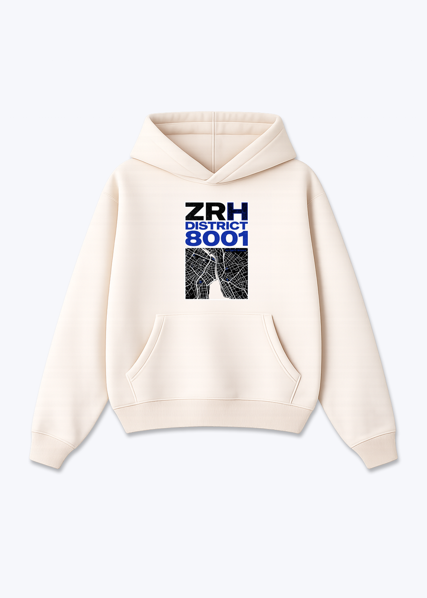 Zürich ZRH District Tee - Beige Front (Designed)