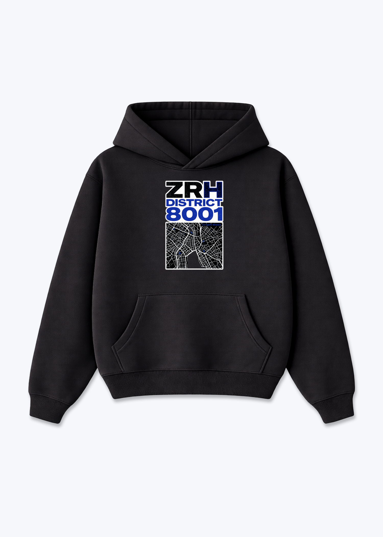 Zürich ZRH District Tee - Black Front (Designed)