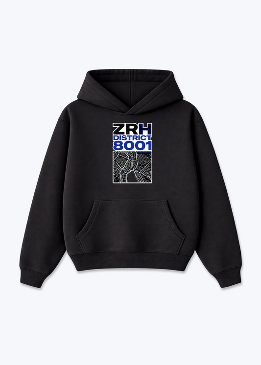 Zürich ZRH District Tee - Black Front (Designed)