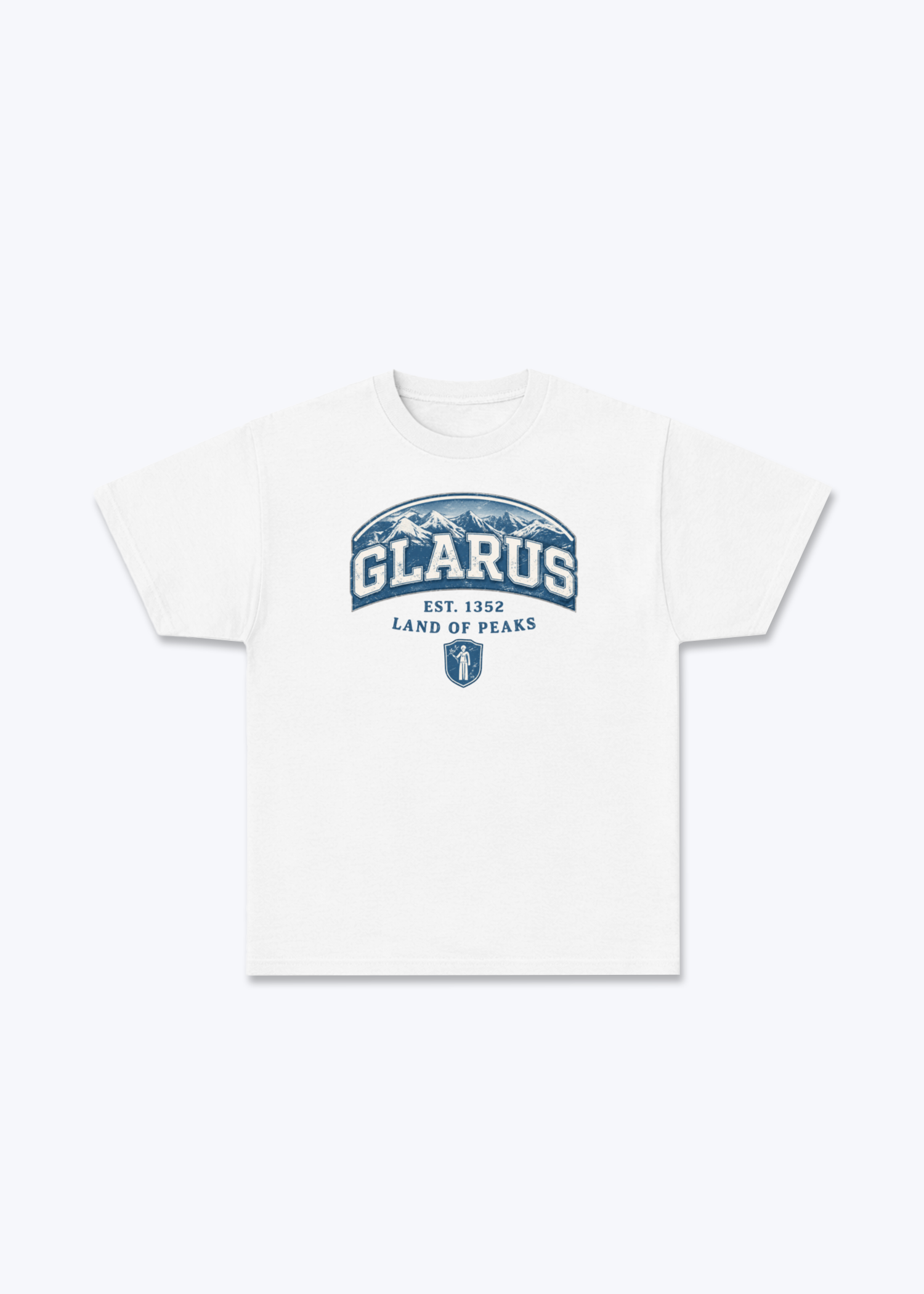 Glarus Land of Peaks Tee - White Front (Designed)