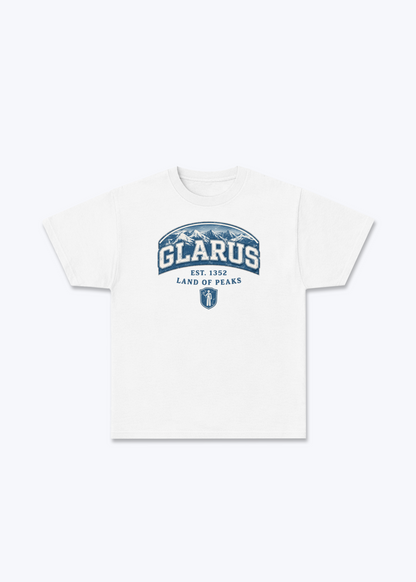 Glarus Land of Peaks Tee - White Front (Designed)