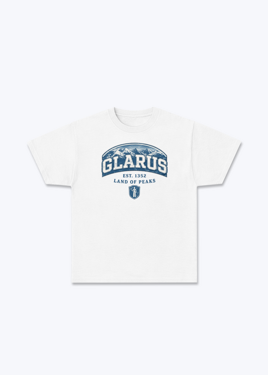 Glarus Land of Peaks Tee - White Front (Designed)
