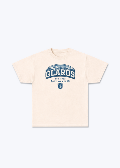 Glarus Land of Peaks Tee - Beige Front (Designed)