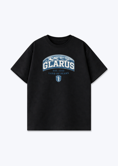 Glarus Land of Peaks Tee - Black Front (Designed)