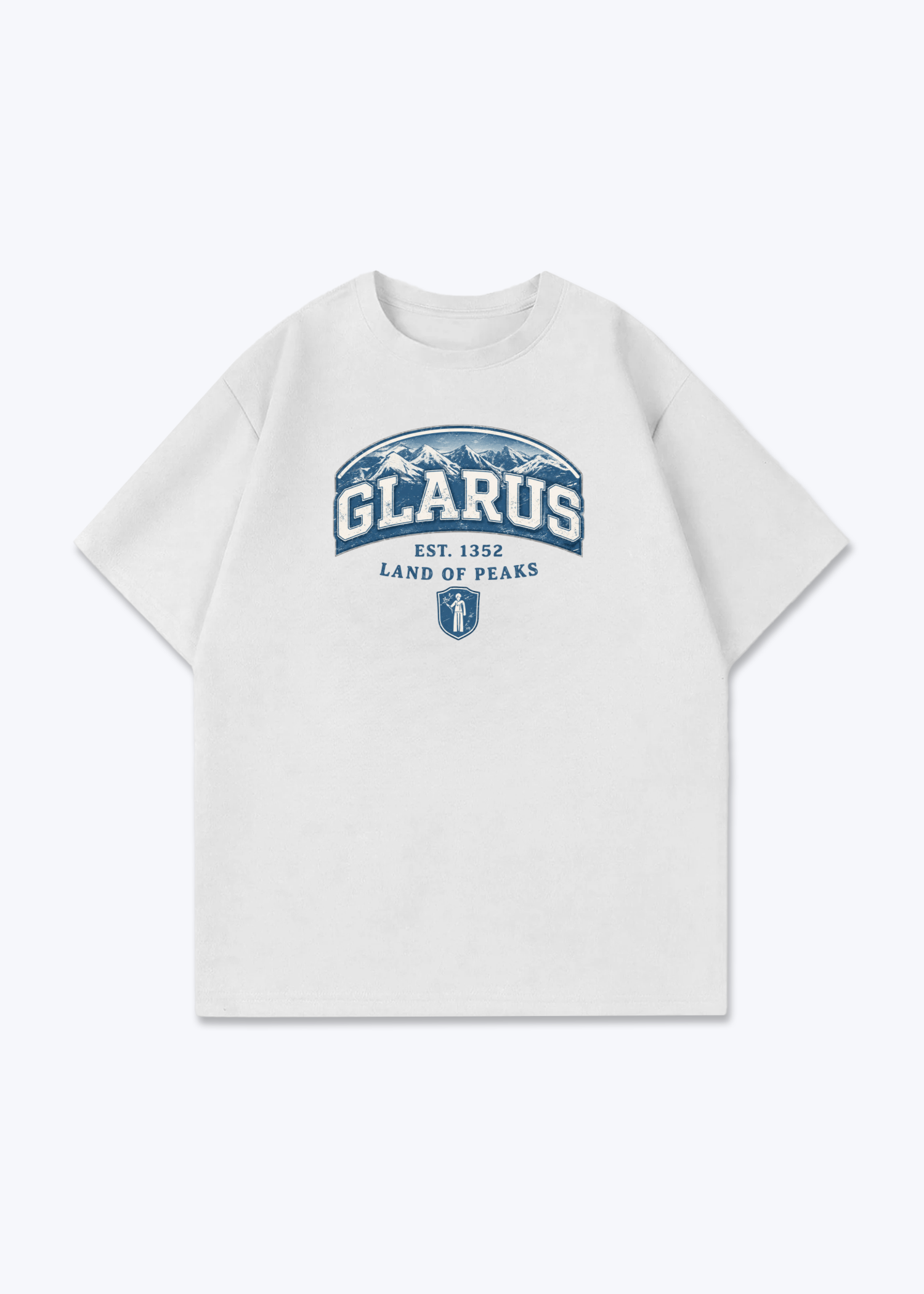 Glarus Land of Peaks Tee - White Front (Designed)