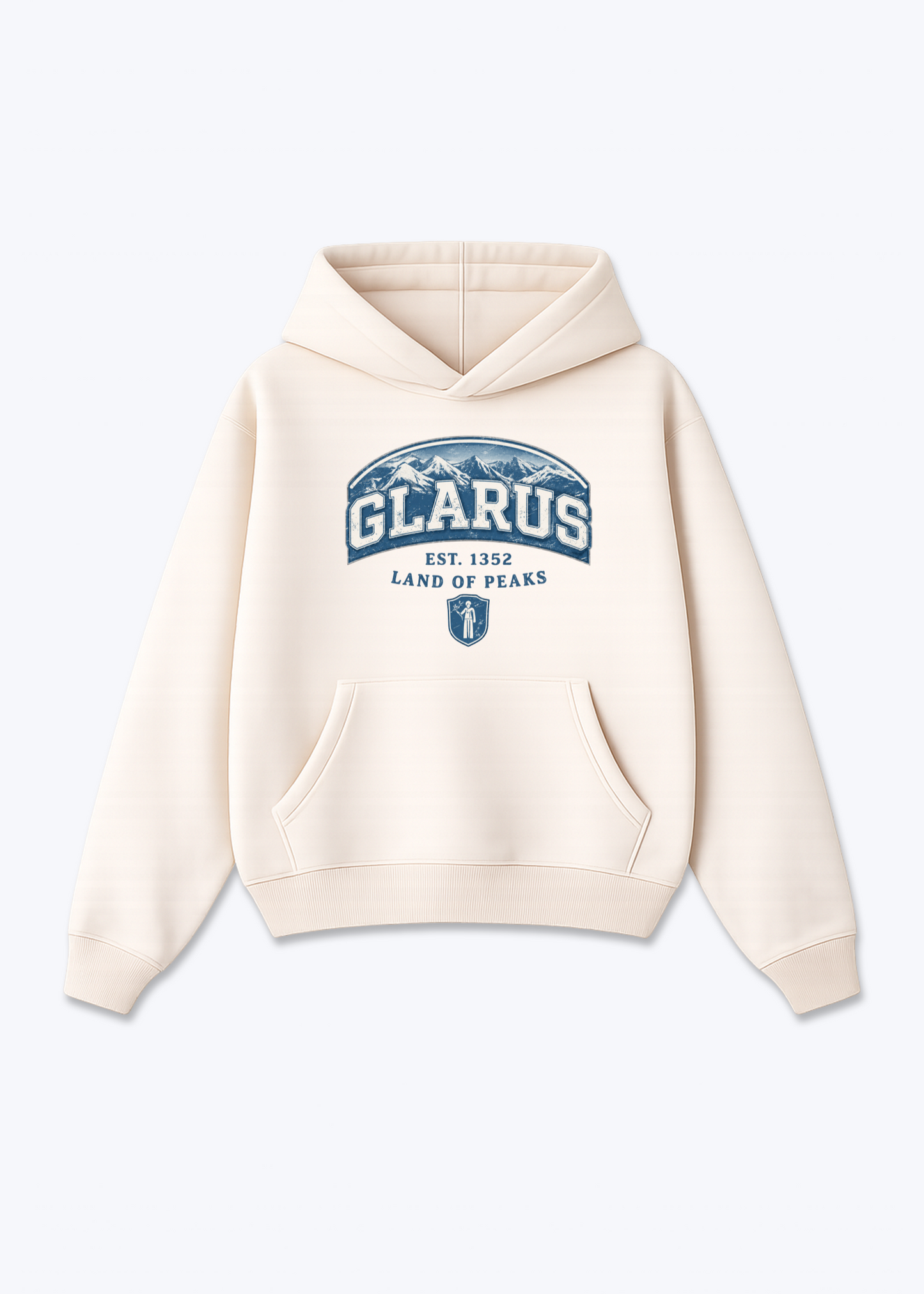 Glarus Land of Peaks Tee - Beige Front (Designed)
