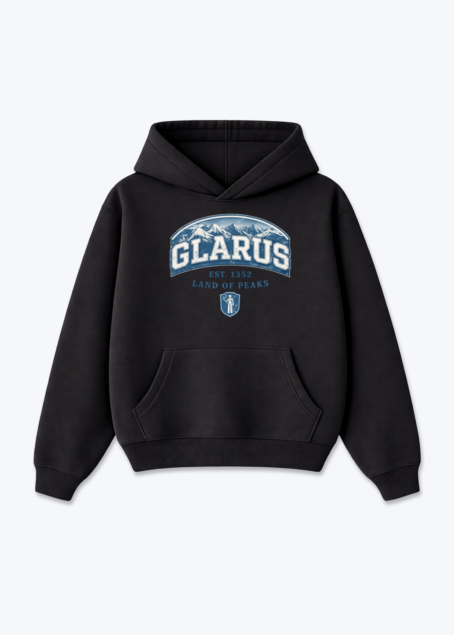 Glarus Land of Peaks Tee - Black Front (Designed)