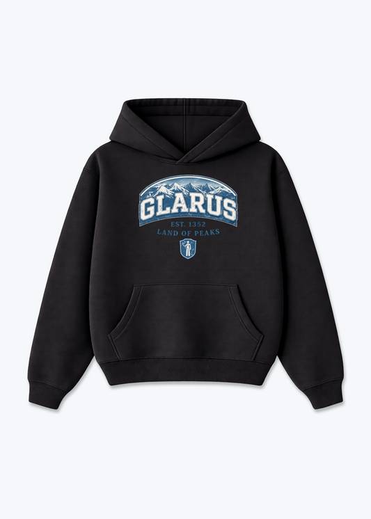 Glarus Land of Peaks Tee - Black Front (Designed)