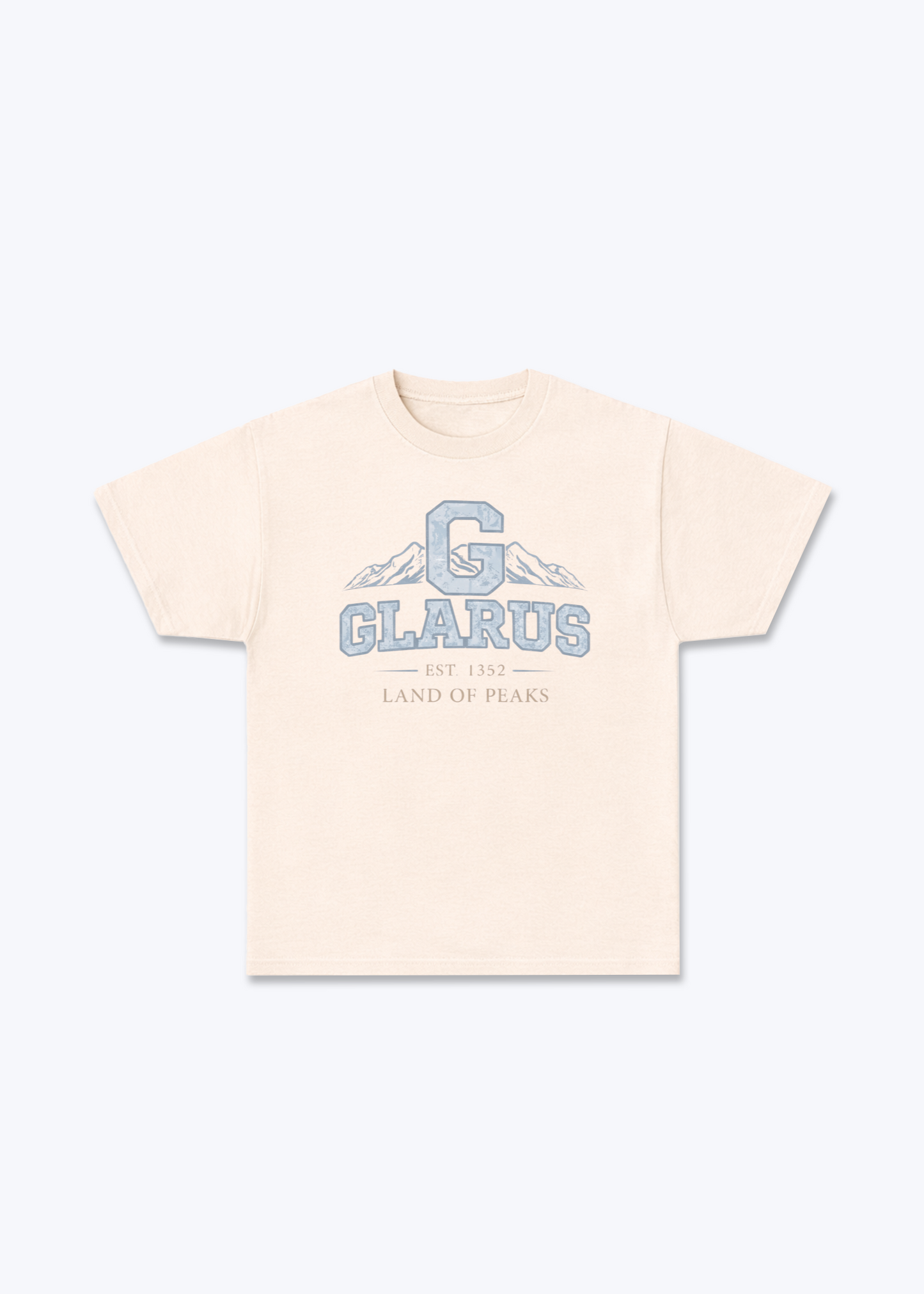 Glarus Est 1352 Tee - Beige Front (Designed)