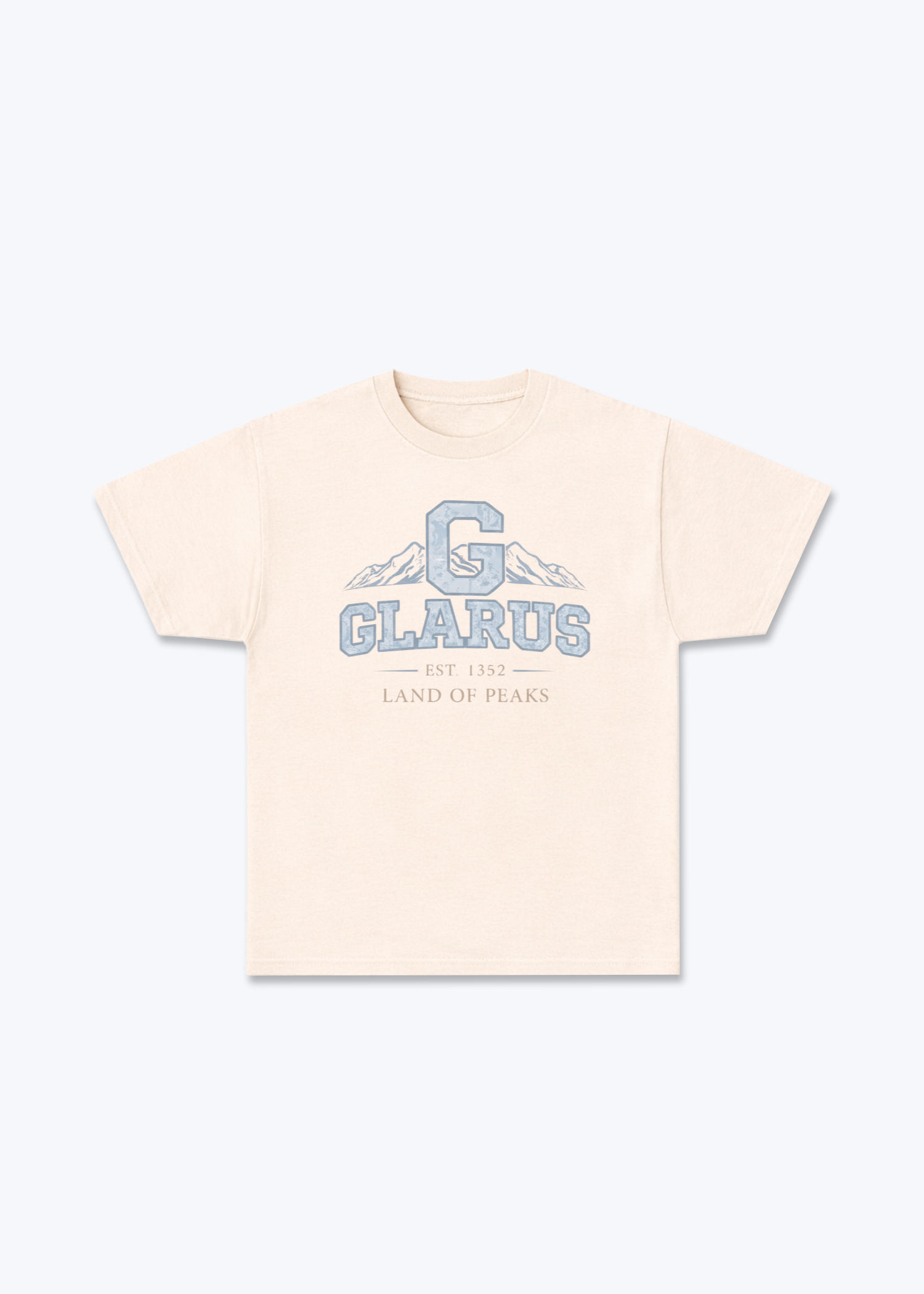 Glarus Est 1352 Tee - Beige Front (Designed)