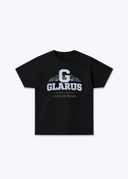 Glarus Est 1352 Tee - Black Front (Designed)