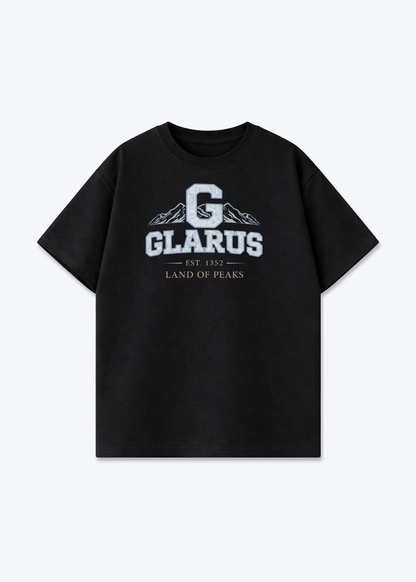 Glarus Est 1352 Tee - Black Front (Designed)