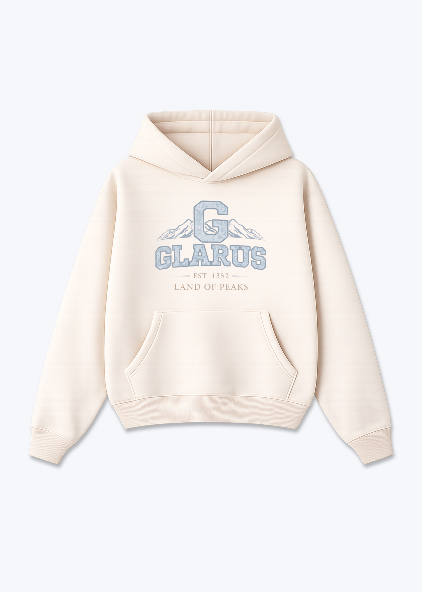 Glarus Est 1352 Tee - Beige Front (Designed)