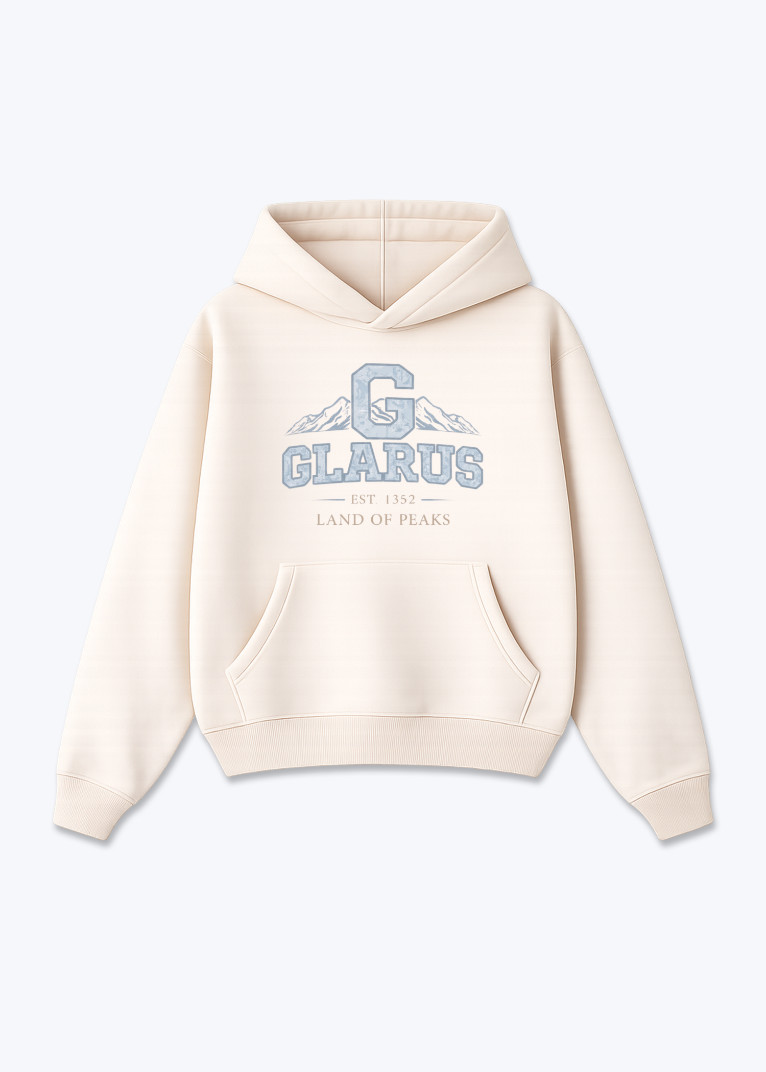 Glarus Est 1352 Tee - Beige Front (Designed)