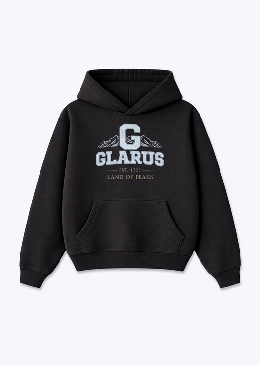 Glarus Est 1352 Tee - Black Front (Designed)