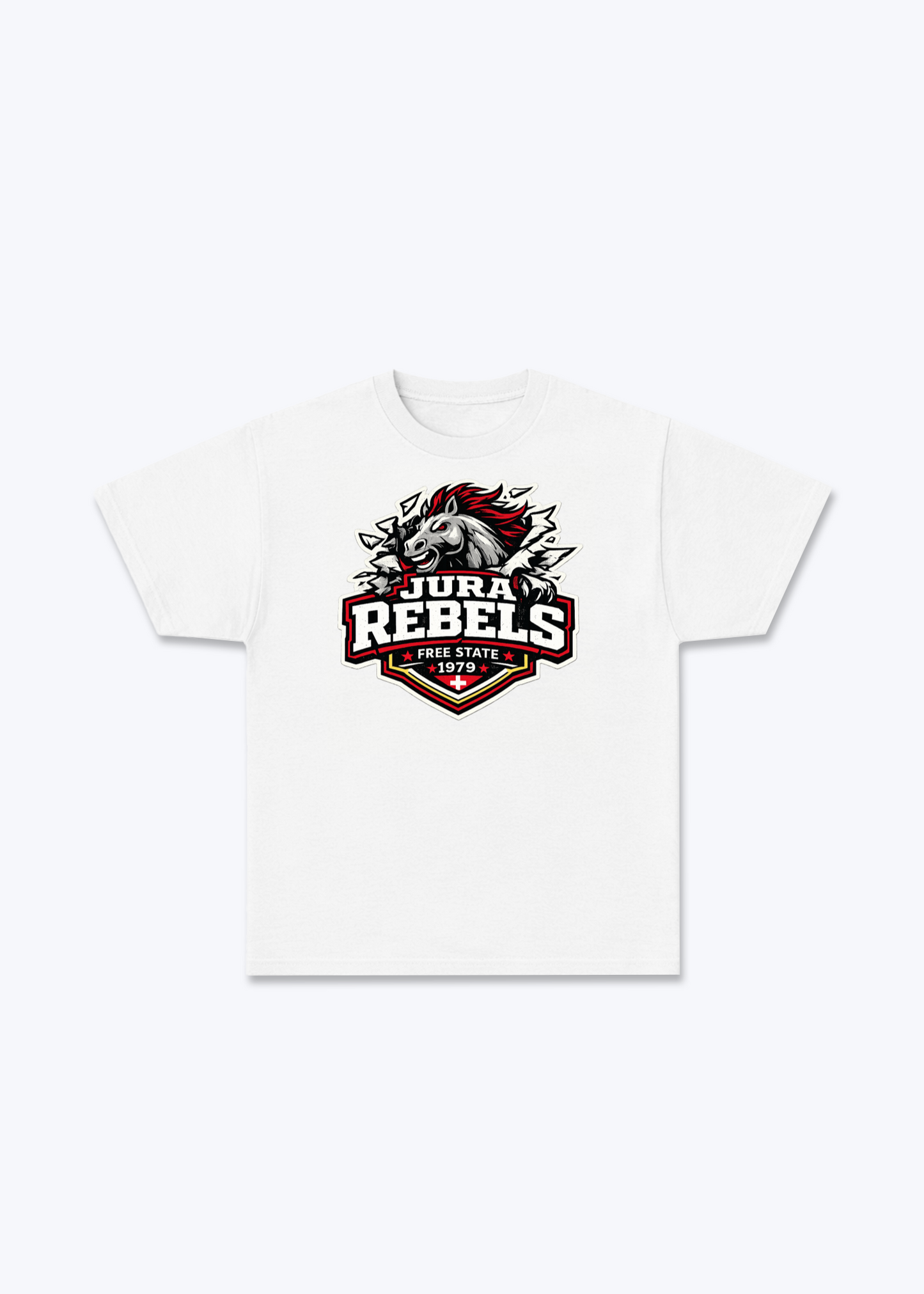 Jura Rebels Tee - White Front (Designed)