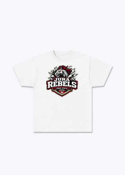 Jura Rebels Tee - White Front (Designed)