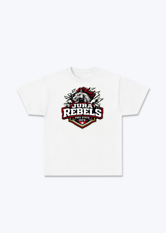 Jura Rebels Tee - White Front (Designed)
