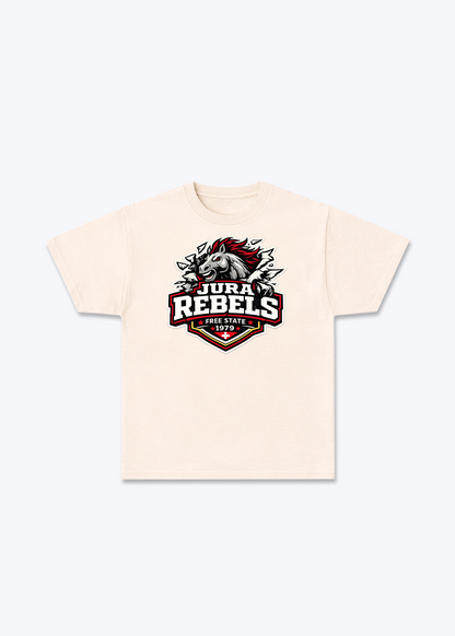 Jura Rebels Tee - Beige Front (Designed)