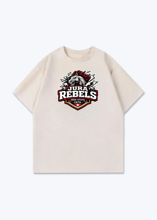 Jura Rebels Tee - Beige Front (Designed)