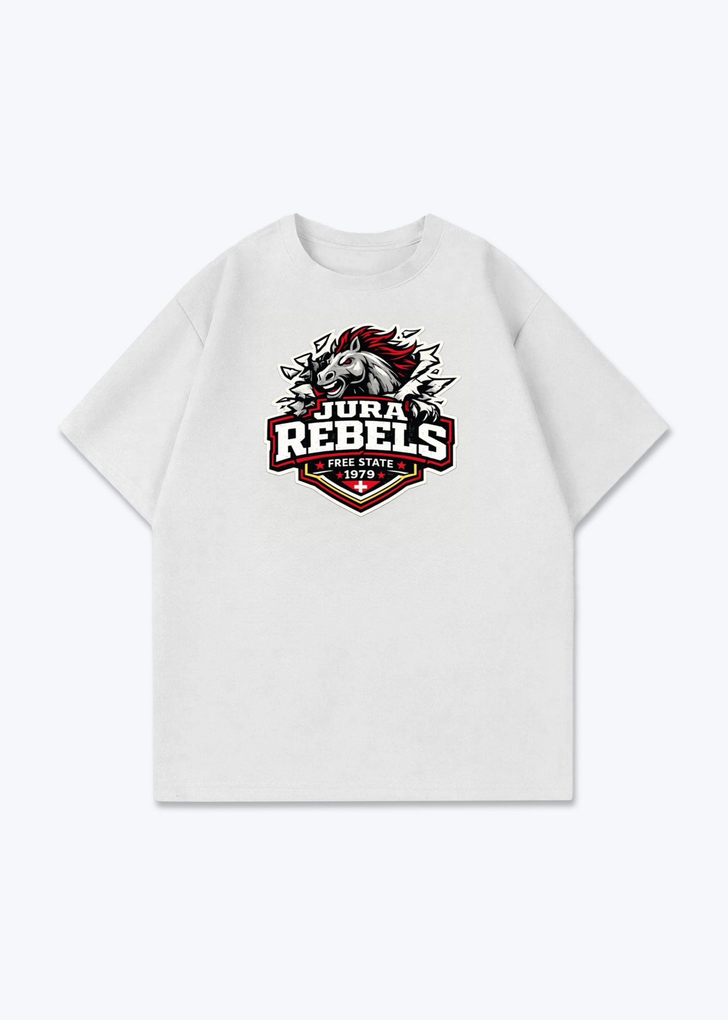 Jura Rebels Tee - White Front (Designed)
