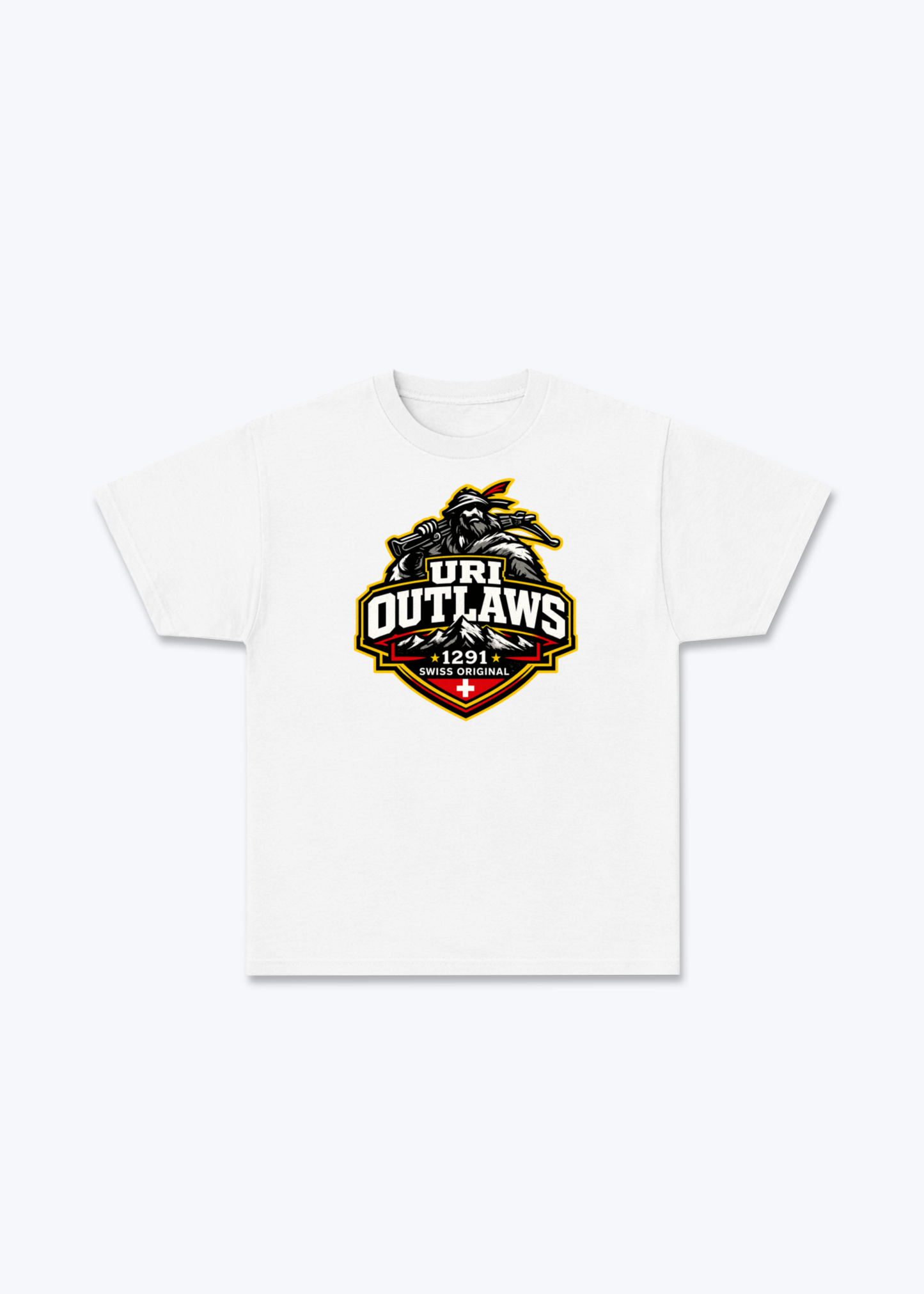 Uri Swiss Original Tee - White Front (Designed)
