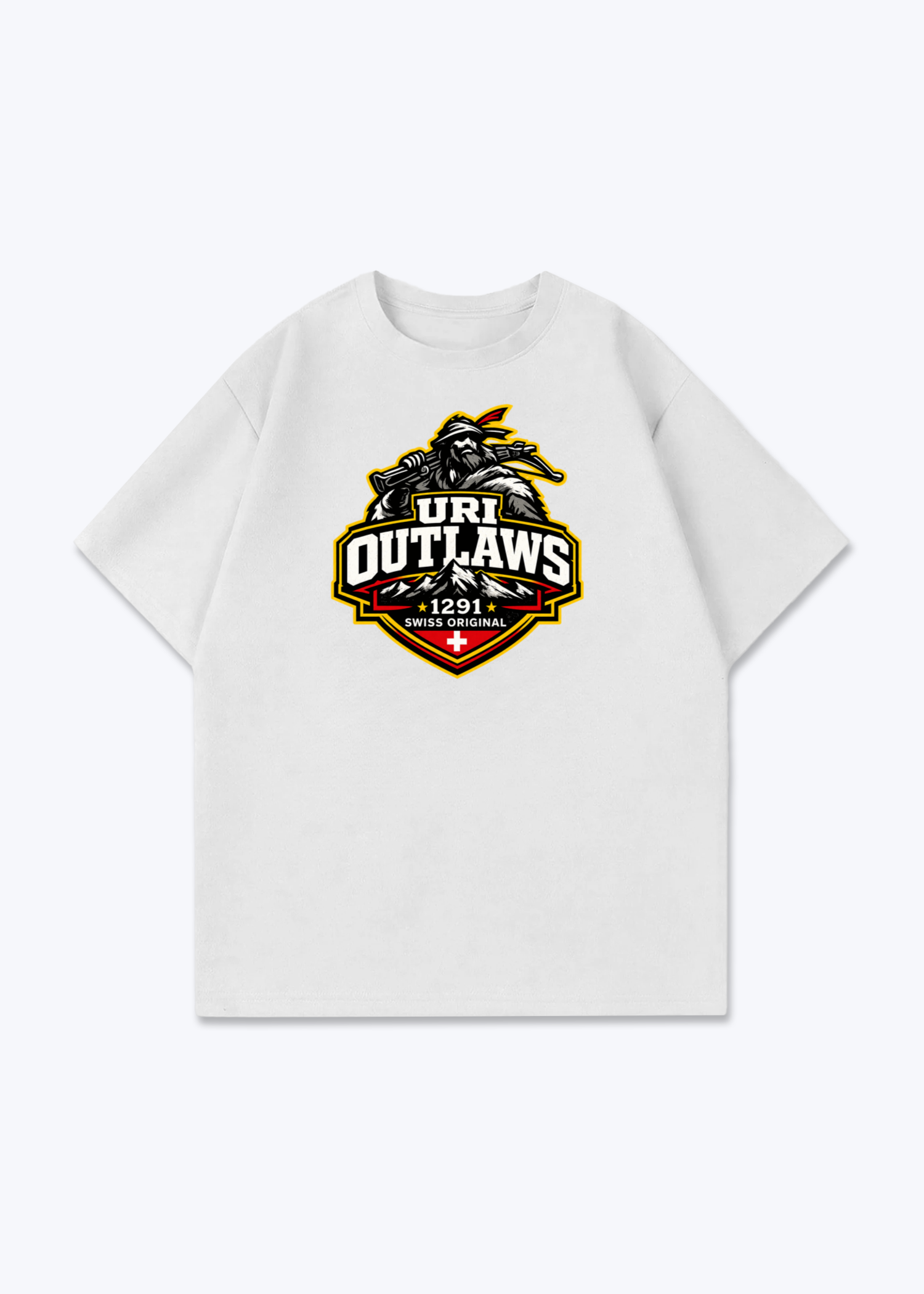 Uri Swiss Original Tee - White Front (Designed)