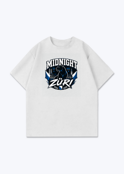 Zürich Midnight Panther Tee - White Front (Designed)